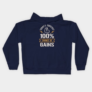 Today's Forecast 100% Chance Of Gains Kids Hoodie